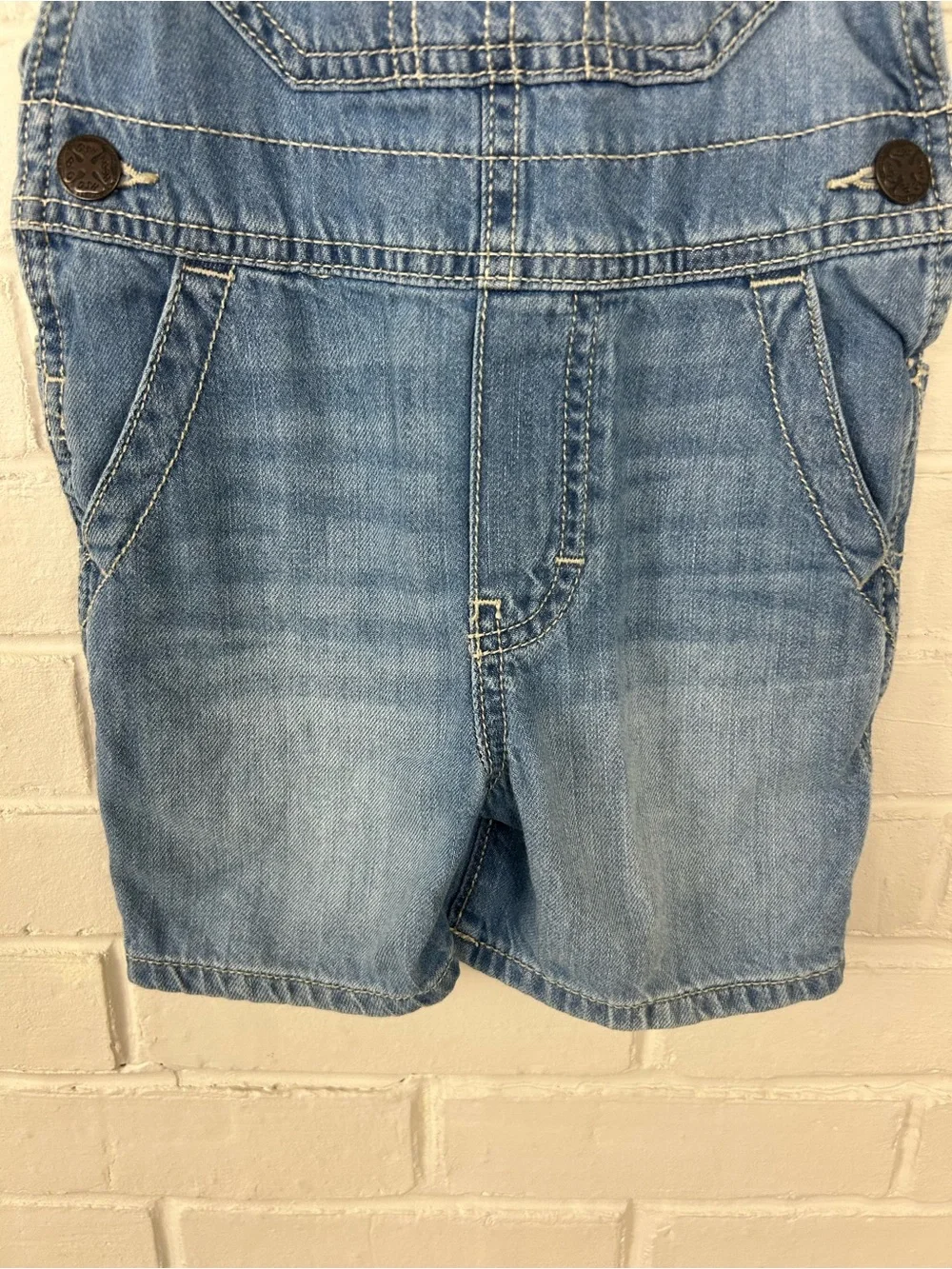 OshKosh B’gosh Kids Cotton Denim Short Overalls Size 2T